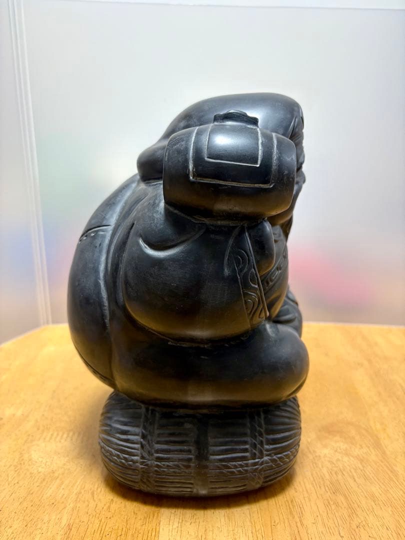 希少 那智黑 人気 縁起物 石彫り 大黒天 七福神 置物 招福 招財 開運