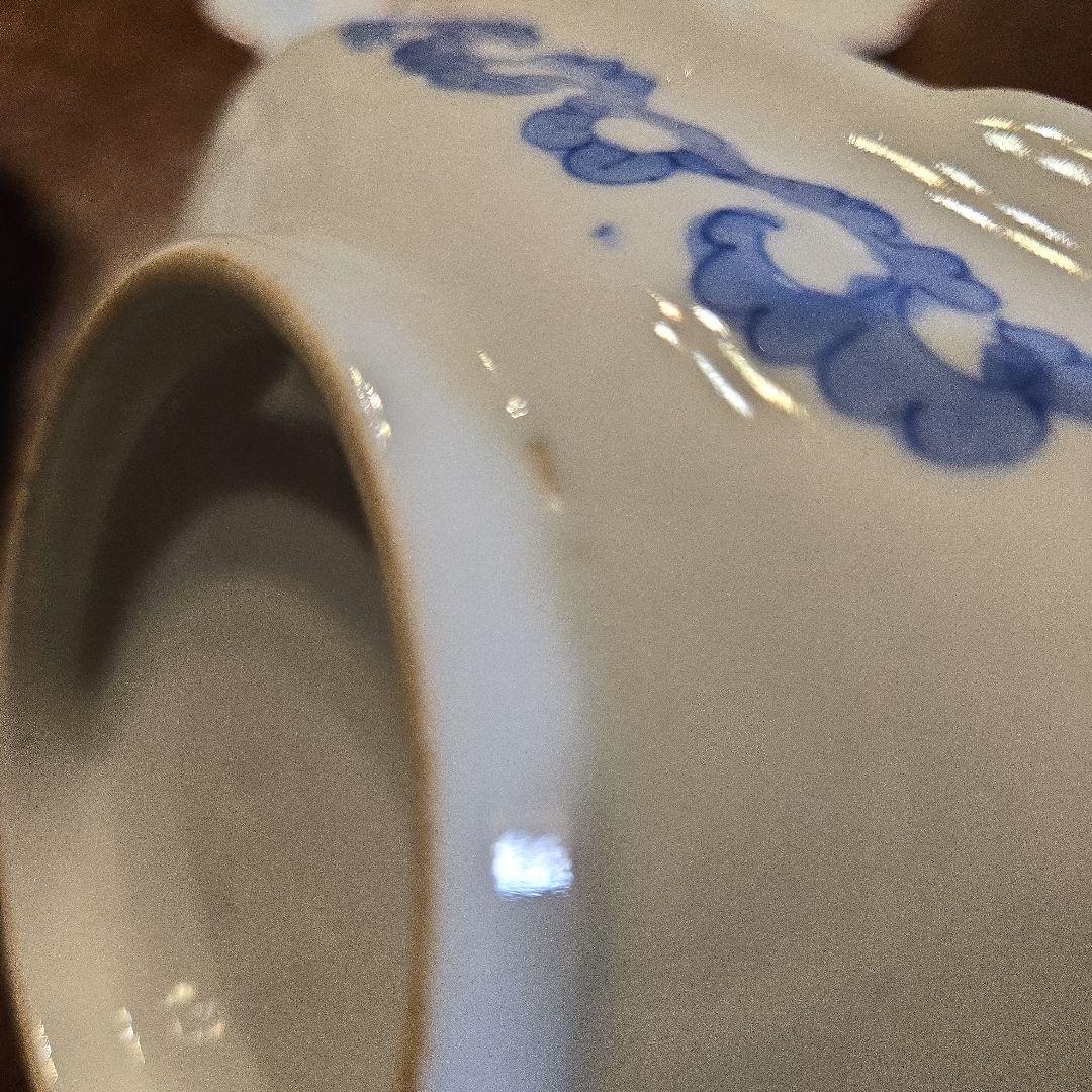 菖蒲図染付変形皿　 四角形角皿 6枚セット　手描き　染付　骨董　アンティーク