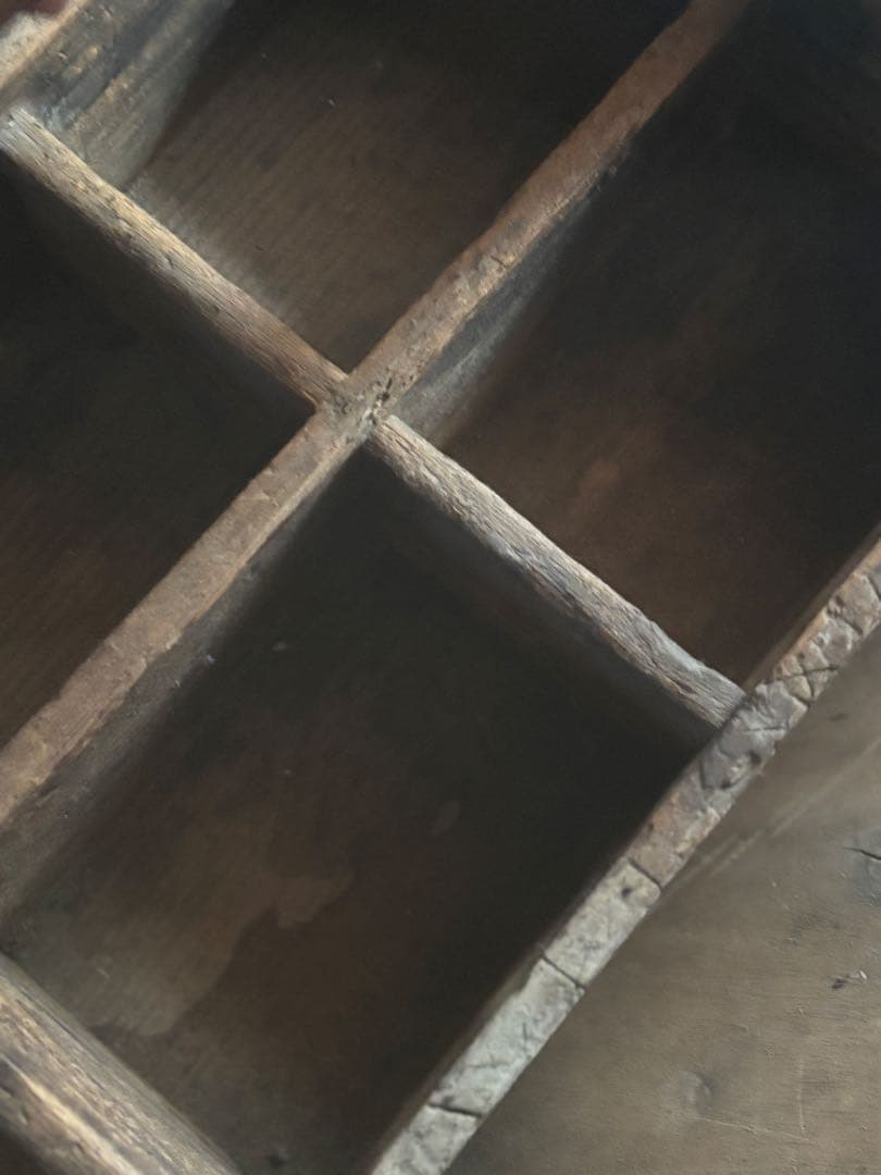 soraアンティーク　レトロ　木製小物入れと木製ケース2点まとめたて