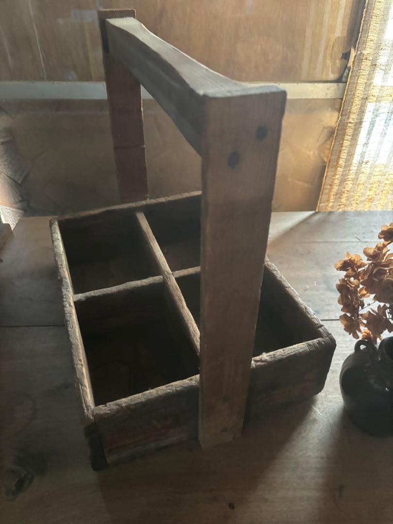 soraアンティーク　レトロ　木製小物入れと木製ケース2点まとめたて