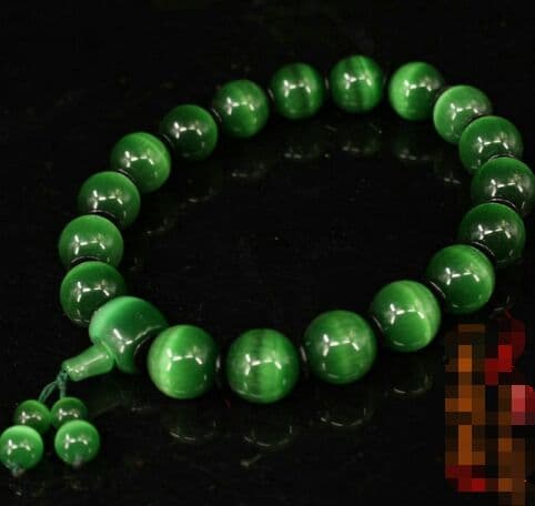 古玩雑項清代老猫眼石円珠老手串女文玩骨董品コレクション老物件