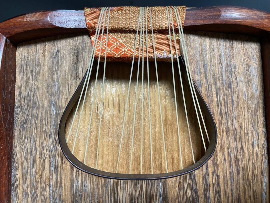 くり甲　琴　13弦　すだれ彫