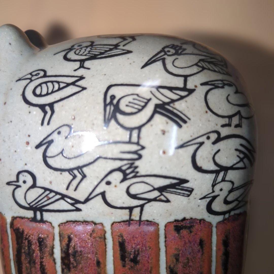 リサ・ラーソン　カバ　貯金箱　波佐見焼　置物