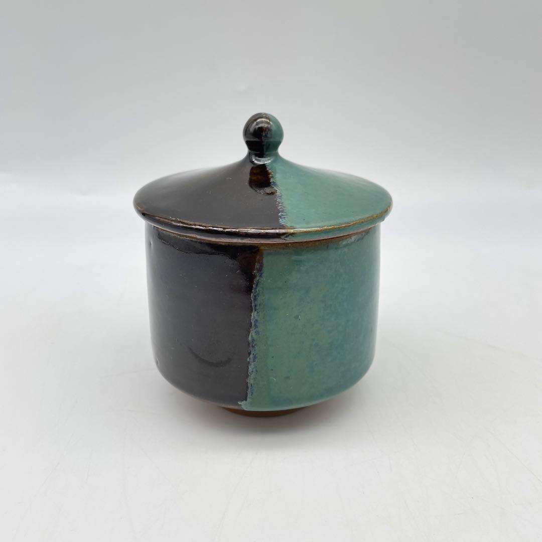 鳥取民藝　牛ノ戸焼　染め分けシュガーポット