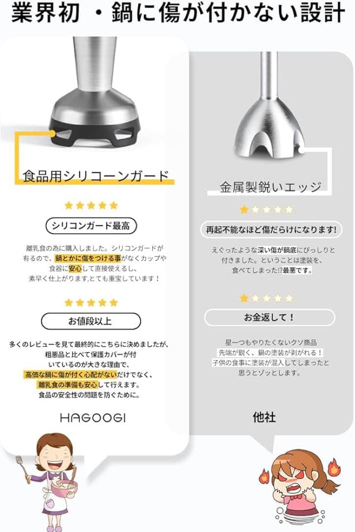 734 ハンドブレンダー 1台7役 強力 離乳食 ミキサー フードプロセッサー