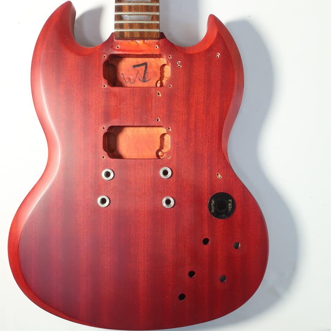 SGタイプ エレキギター パーツ セットネック サテンフィニッシュ