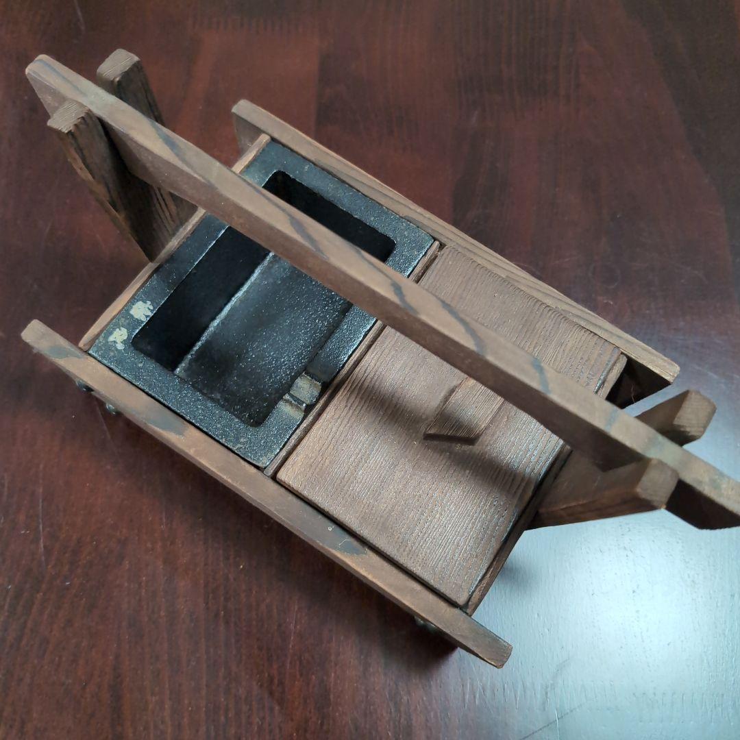 鉄・木製　タバコ盆　昭和レトロ