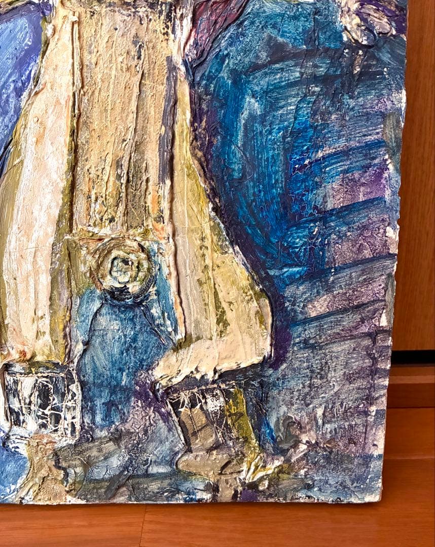 マリオネット 小野忠弘 絵画油彩肉筆 真作 額装 サイン有り F4号