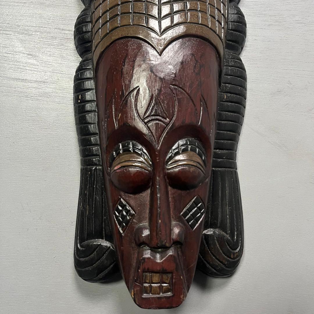 Africa Vintage お面　木彫り　民族　部族　骨董　インテリア　特大