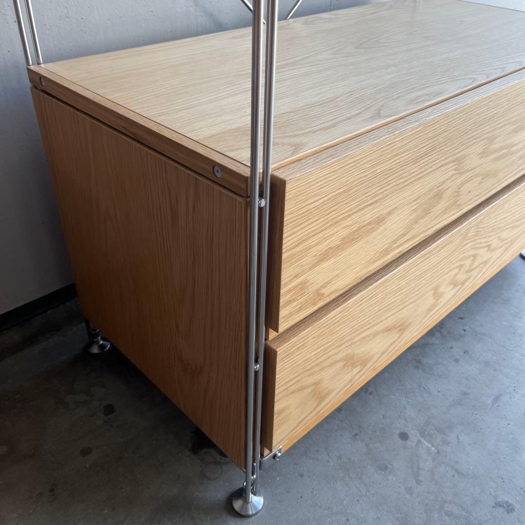 美品★無印ステンレスユニットシェルフ・オーク材・ワードローブセット