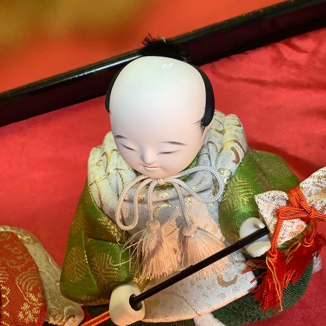 ︎二世原米洲 (はら べいしゅう)作　【嵯峨雛】 木目込人形　１５人揃い・道具揃