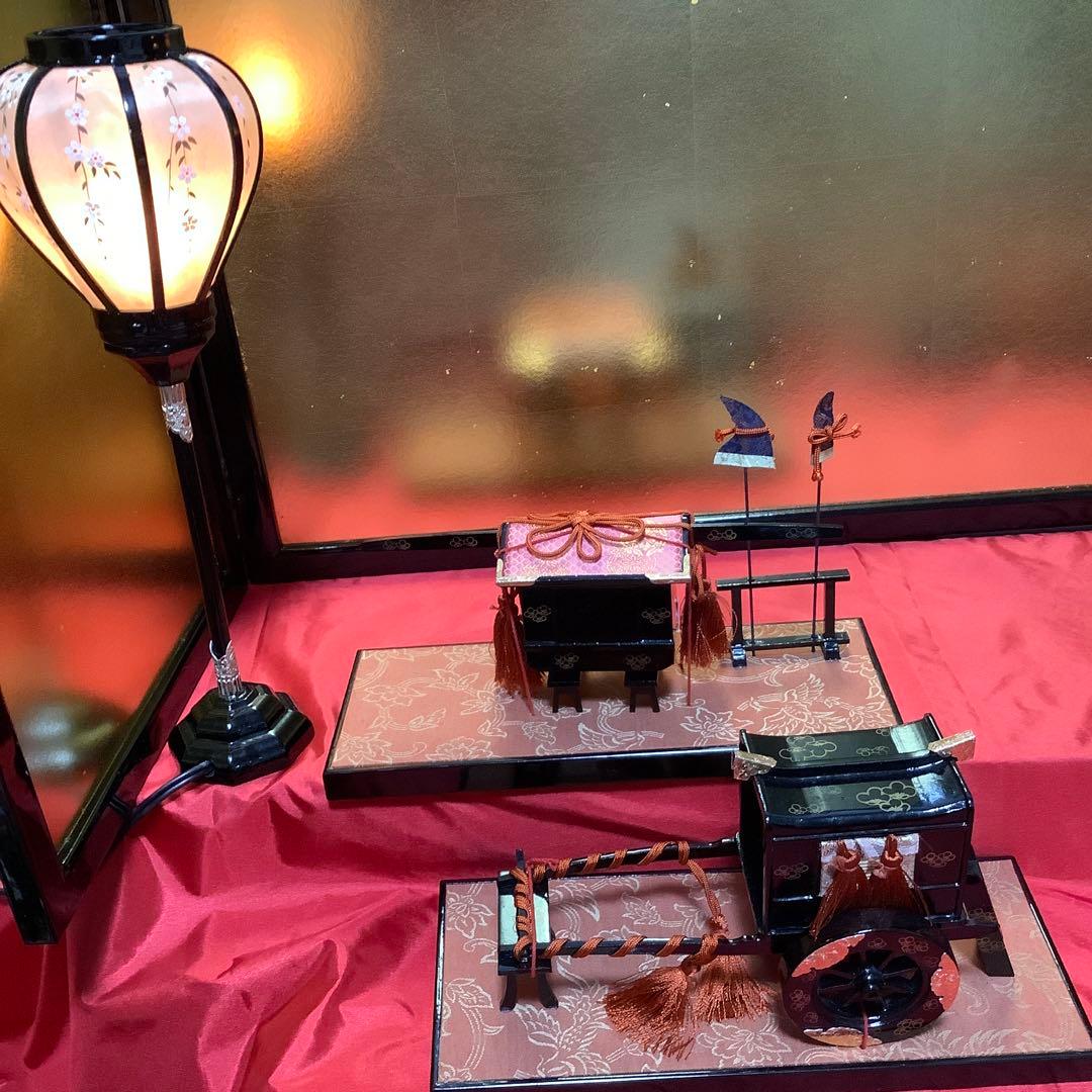 ︎二世原米洲 (はら べいしゅう)作　【嵯峨雛】 木目込人形　１５人揃い・道具揃