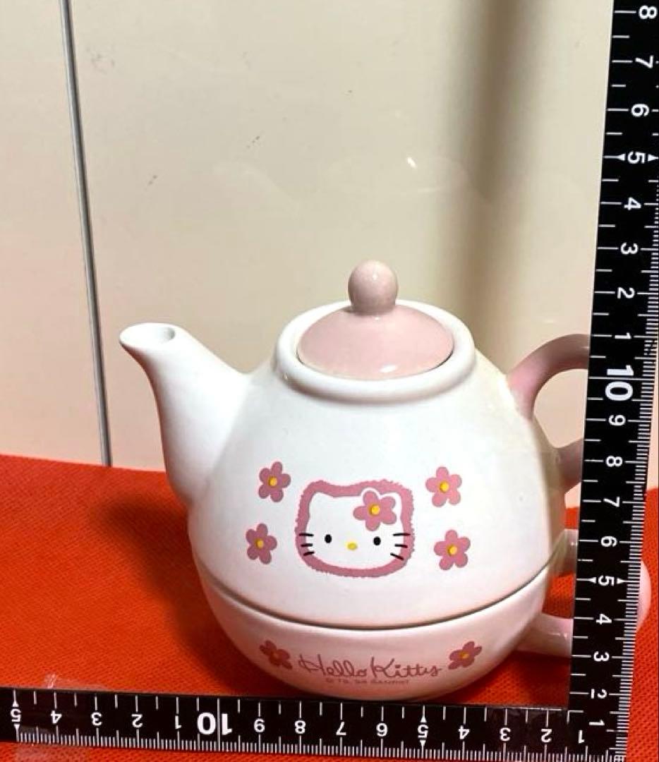 ハローキティ　キャンディポット　カップ&ポットセット　陶器製　レトロ可愛い