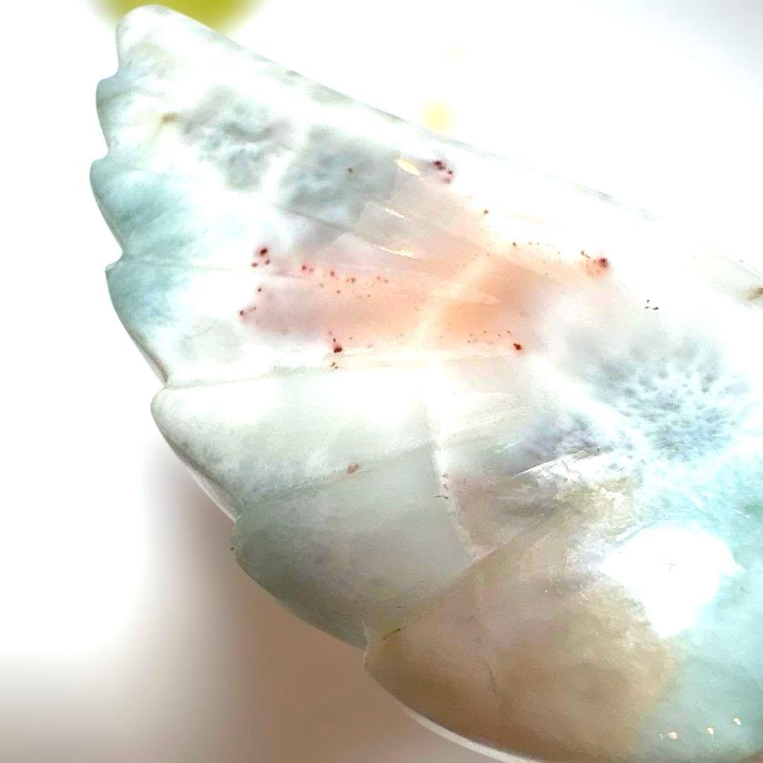 【激レア】天然石ピンクラリマー　天使の羽根　ペンダントトップ