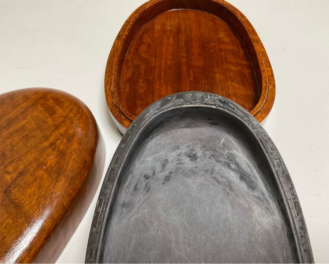 中国ꕤ硯ꕤ木箱入ꕤ縁に彫りꕤ③