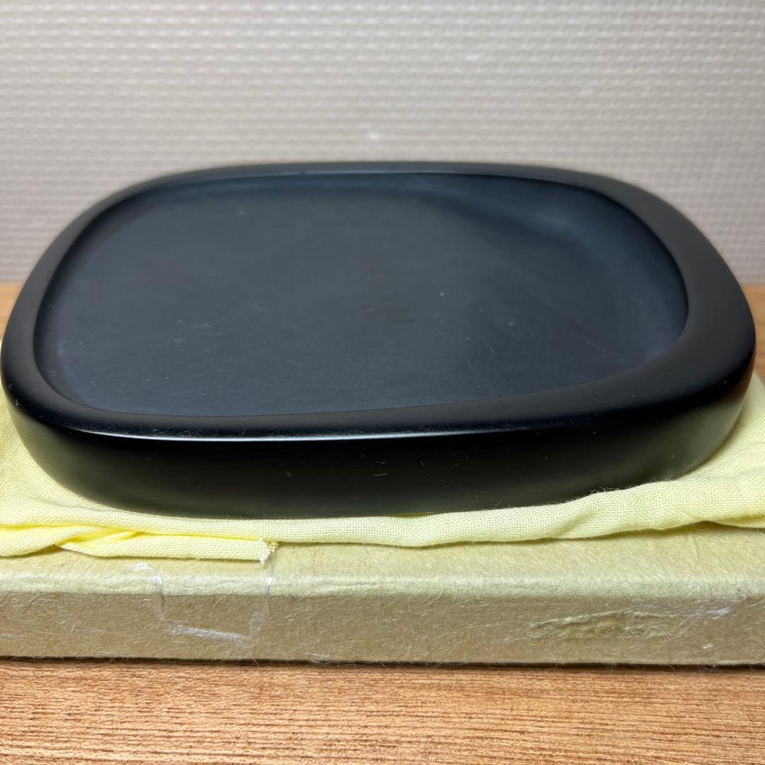 ⭕️土佐硯　手間かかった小判型　硯側ツルツル　三原硯製作所　女性好み　小文字かな