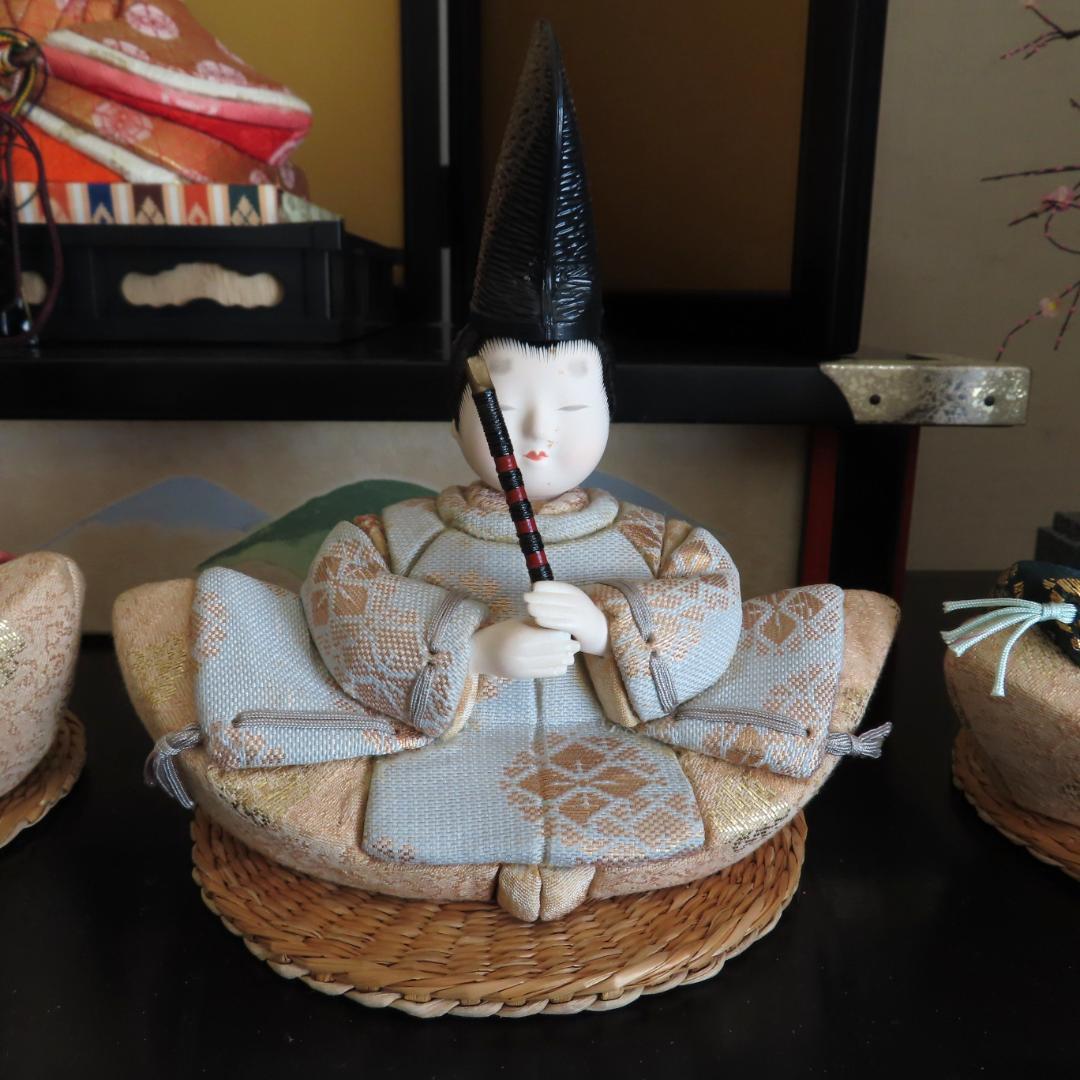 真多呂人形 伝統的工芸品 古今雛 雅楽 七楽人雛飾り（二段・九人）木目込み人形