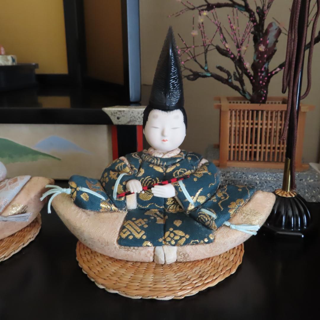 真多呂人形 伝統的工芸品 古今雛 雅楽 七楽人雛飾り（二段・九人）木目込み人形