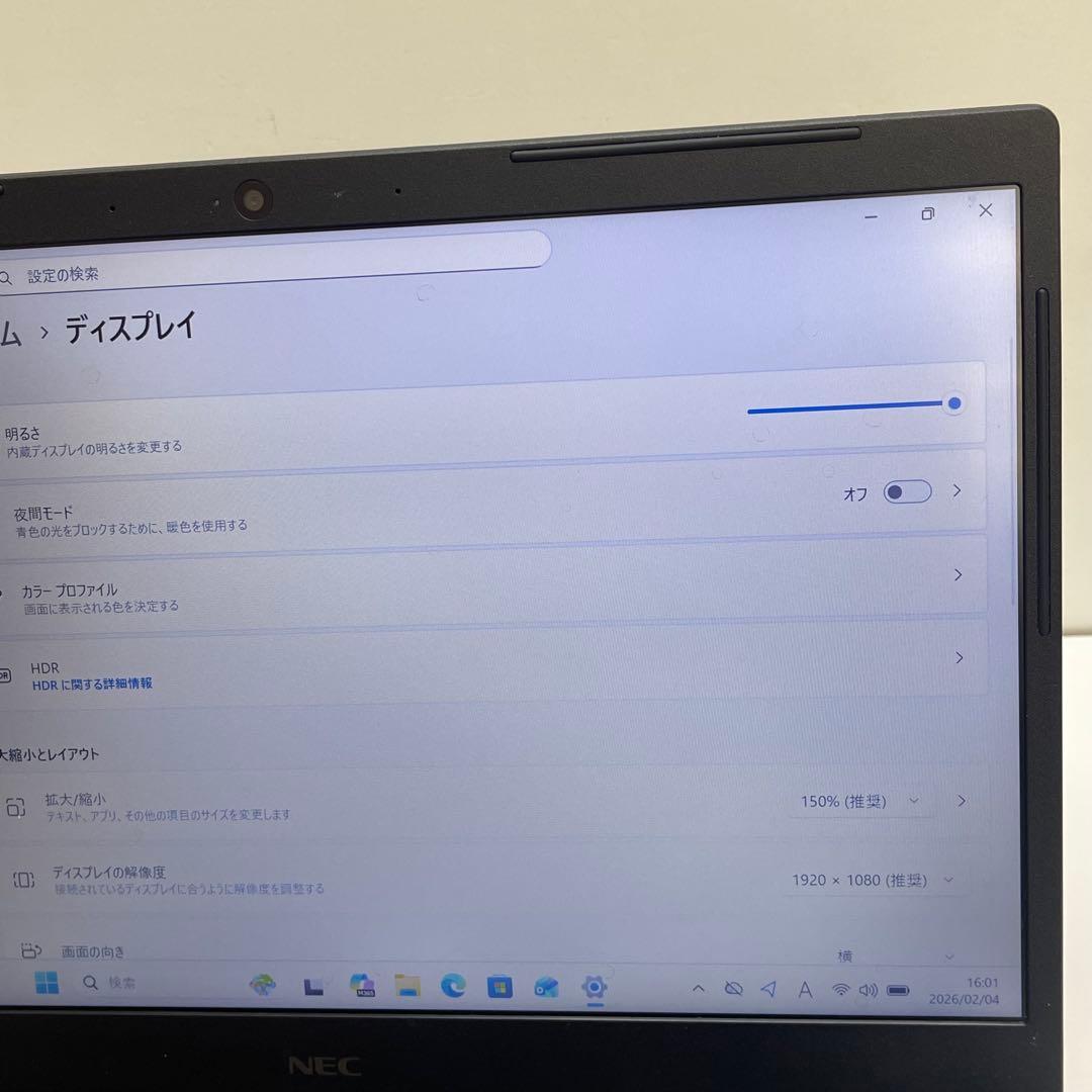 Windowsノート本体 #016 NEC VersaPro VM-6 i5-8265U 8GB 256G
