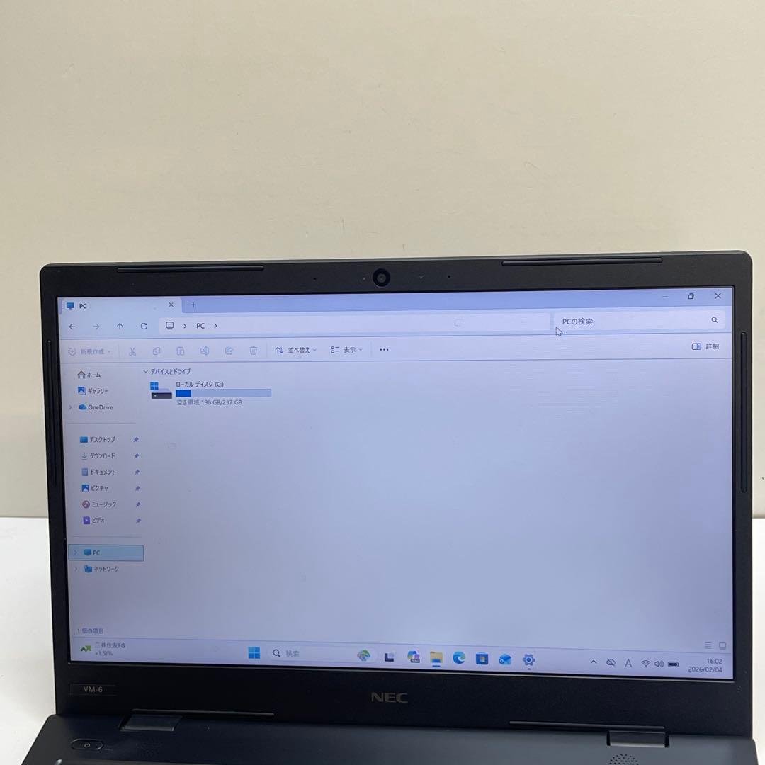 Windowsノート本体 #016 NEC VersaPro VM-6 i5-8265U 8GB 256G