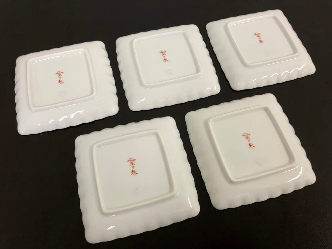深川製磁　ブルーチャイナ　小皿・和菓子皿揃　5枚セット