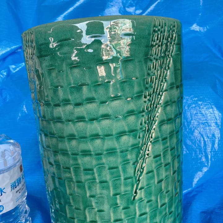 【陶器】傘立て　オブジェ　置物　飾り　玄関　屋内　屋外