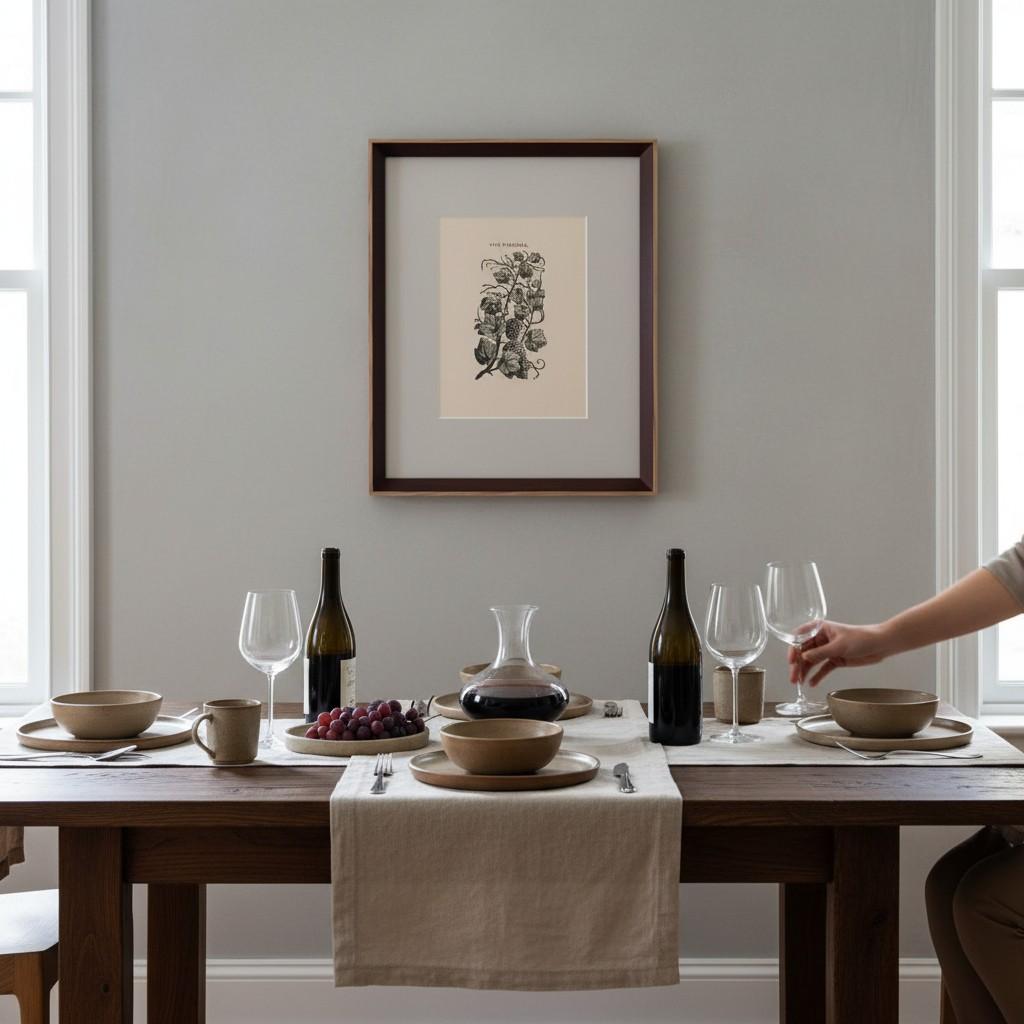 ブドウの植物図譜アート｜額装ポスター｜ワイン文化を感じる果実インテリア