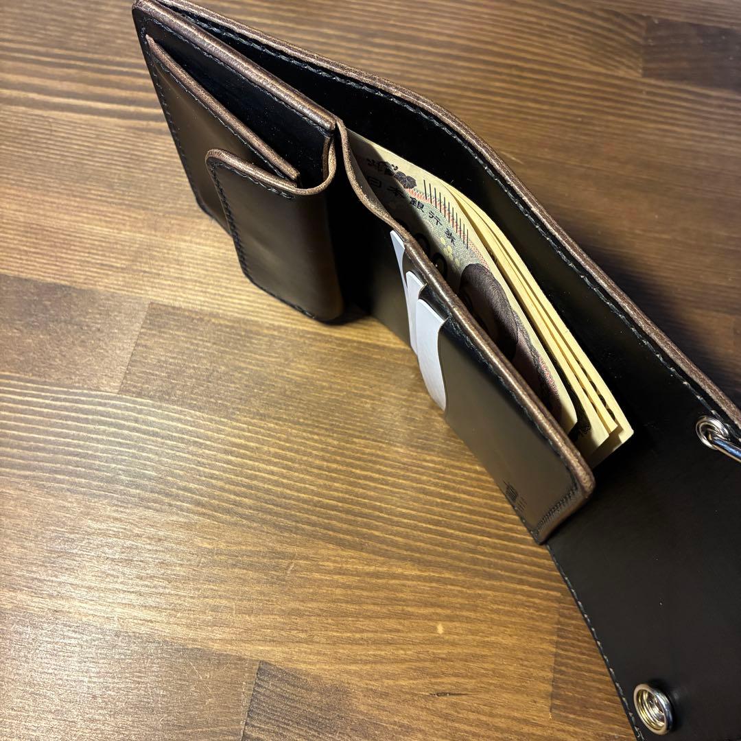 受注生産　トラッカーウォレット　三つ折りショート　ホーウィン社　クロムエクセル