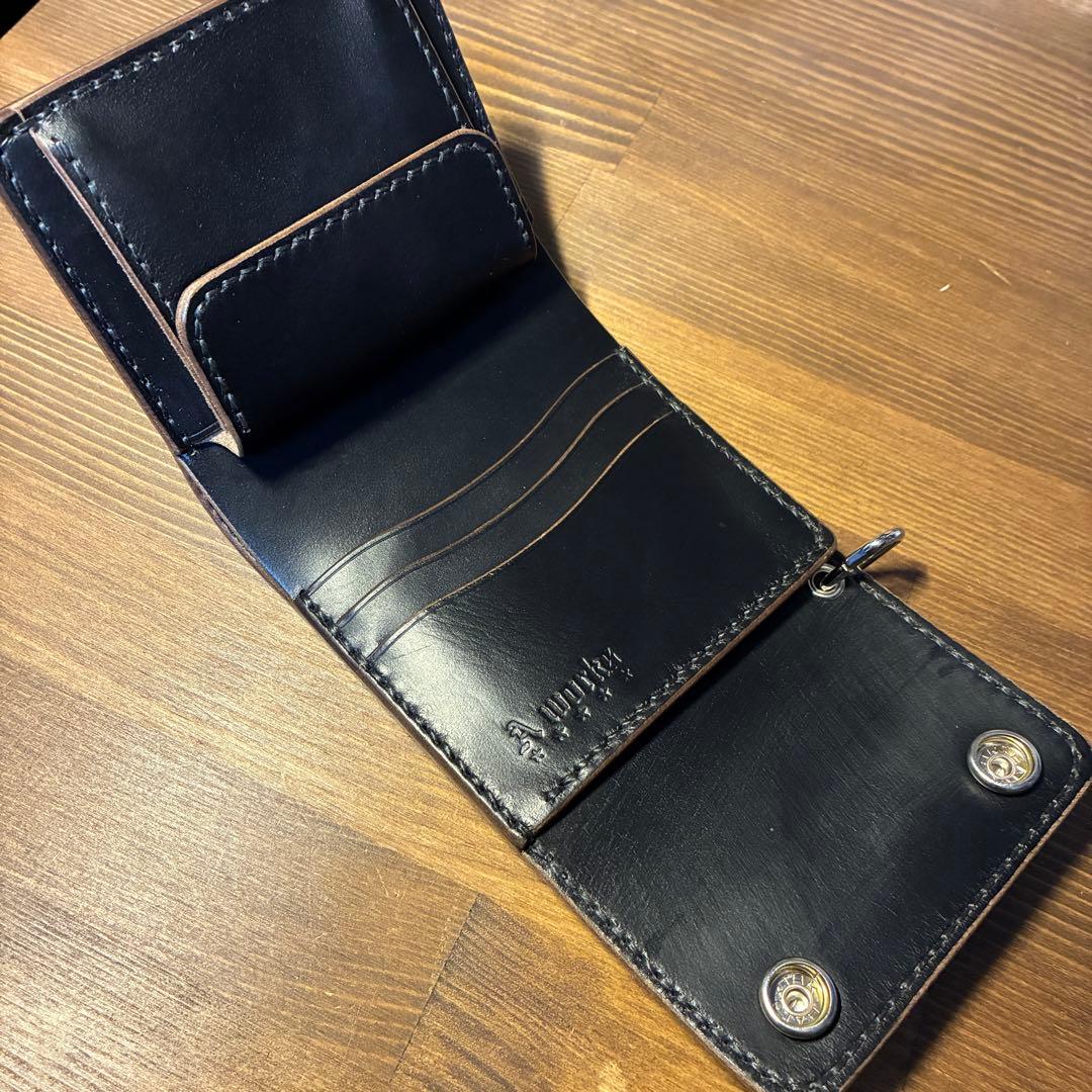 受注生産　トラッカーウォレット　三つ折りショート　ホーウィン社　クロムエクセル