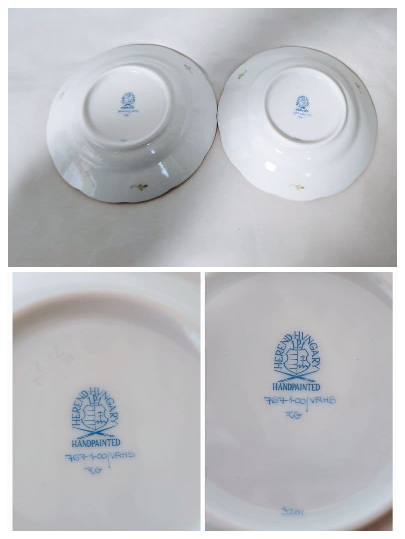 ヘレンドHEREND【ウィーンの薔薇】プレート2P【未使用美品・箱栞付き】