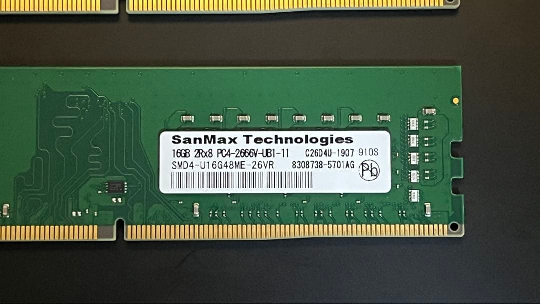 SanMax 16GB×2枚 計32GB DDR4デスクトップ メモリ