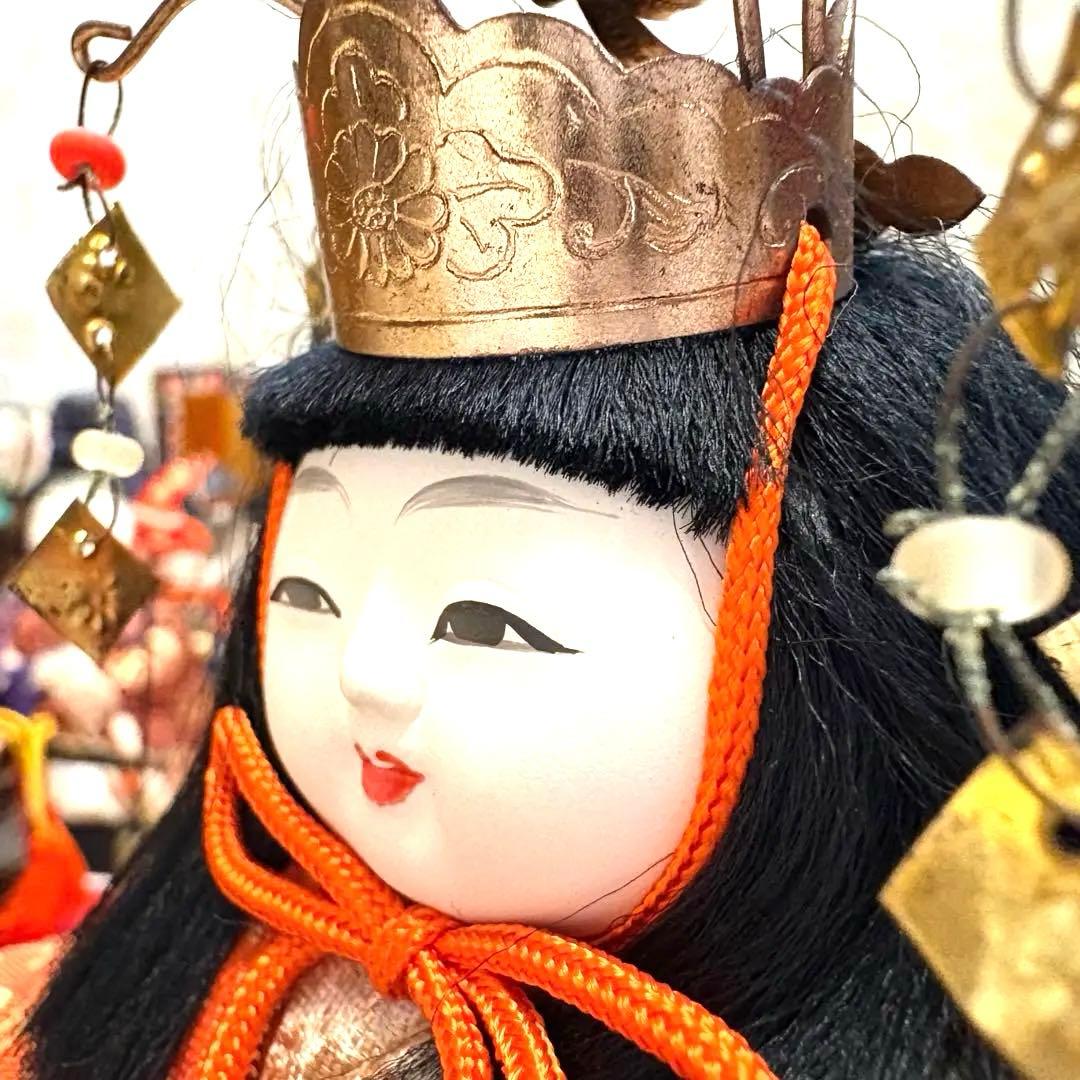 木目込み雛人形15人揃い／昭和42年頃購入／箱付／小道具有／コンパクト／真多呂風