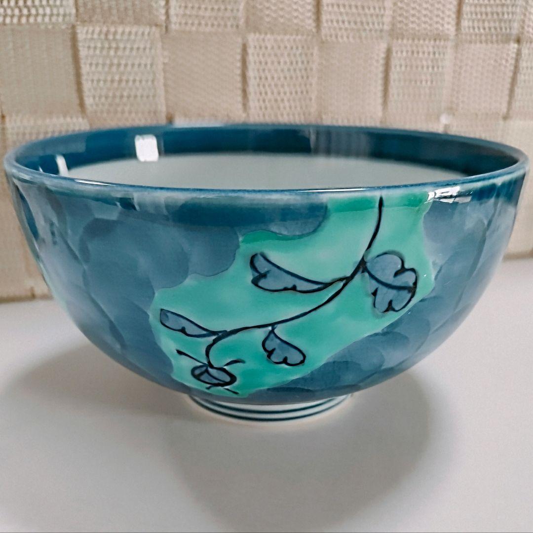 ○5074#0826　有田焼源右衛門窯/青彩菊絵 飯碗 ご飯茶碗　1028