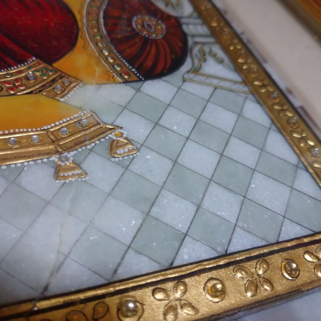 インド 金彩 絵画 フレーム アート ペイント インド女性 民族 ネパール