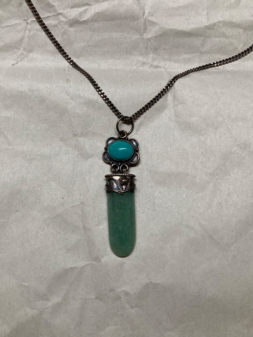 ビンテージ ターコイズ 琥珀 刻印 925 シルバー ペンダントトップ