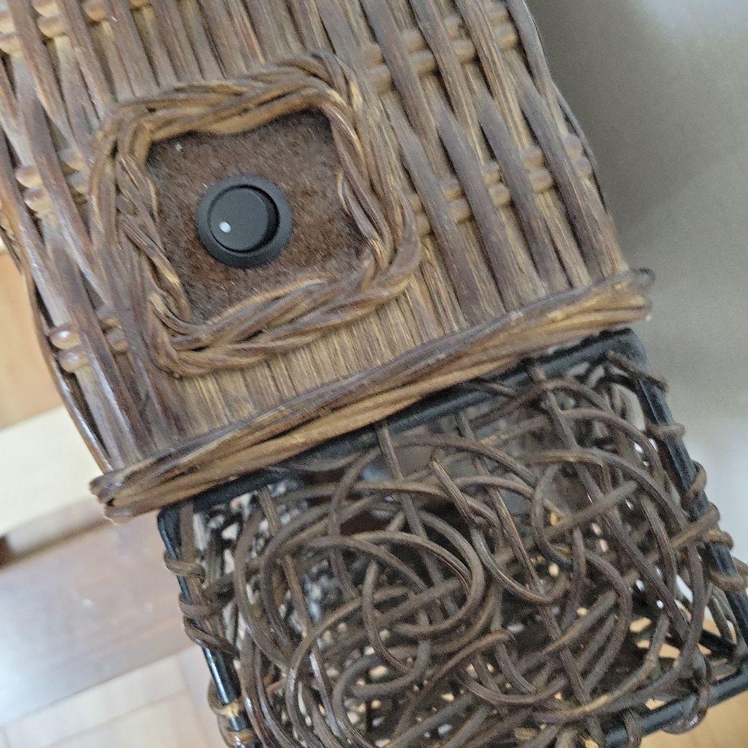 アジアン　照明付き木製　シングルローベッド　すのこ付き