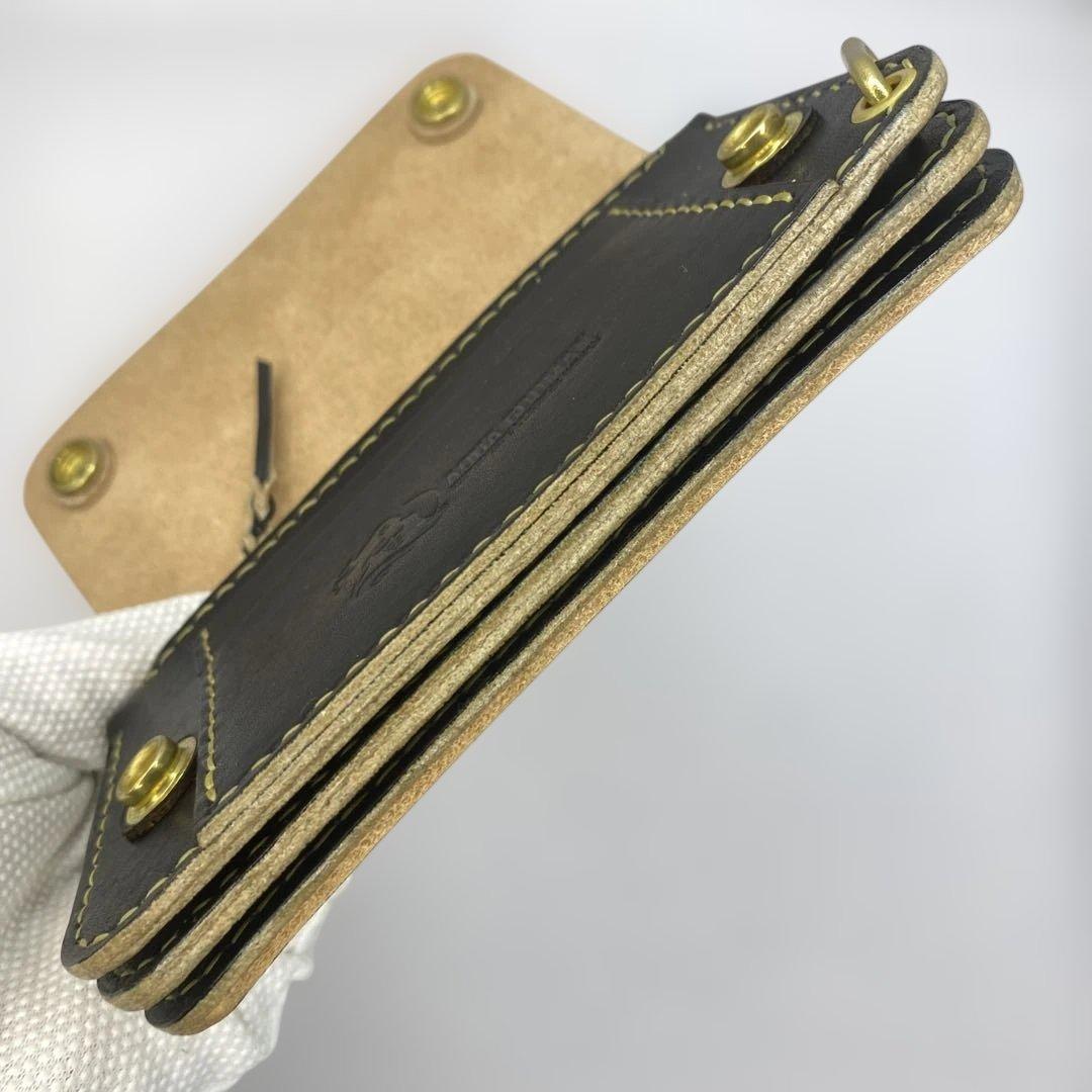 丘染めブラック ミドルトラッカーウォレット 3層/小判かん BTW0616