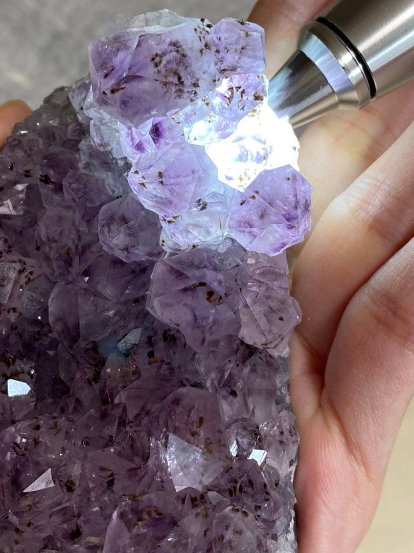 オークション カコクセナイト アメジスト 天然石 クラスター 原石