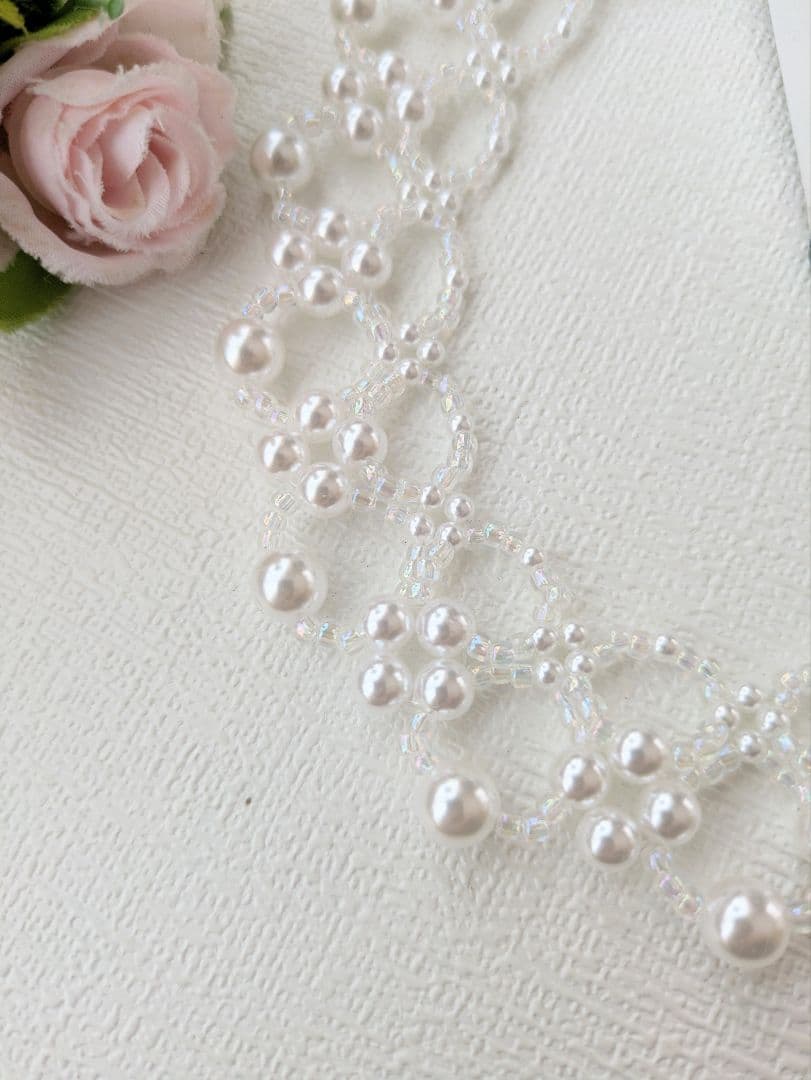 パールフラワーネックレス 42cm 結婚式 入学式 セレモニー