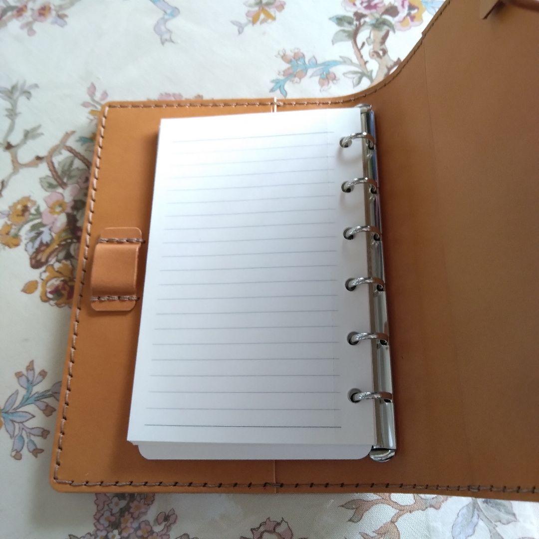 システム手帳　ルガトショルダー　赤 B7ミニ6穴用　フラットタイプ