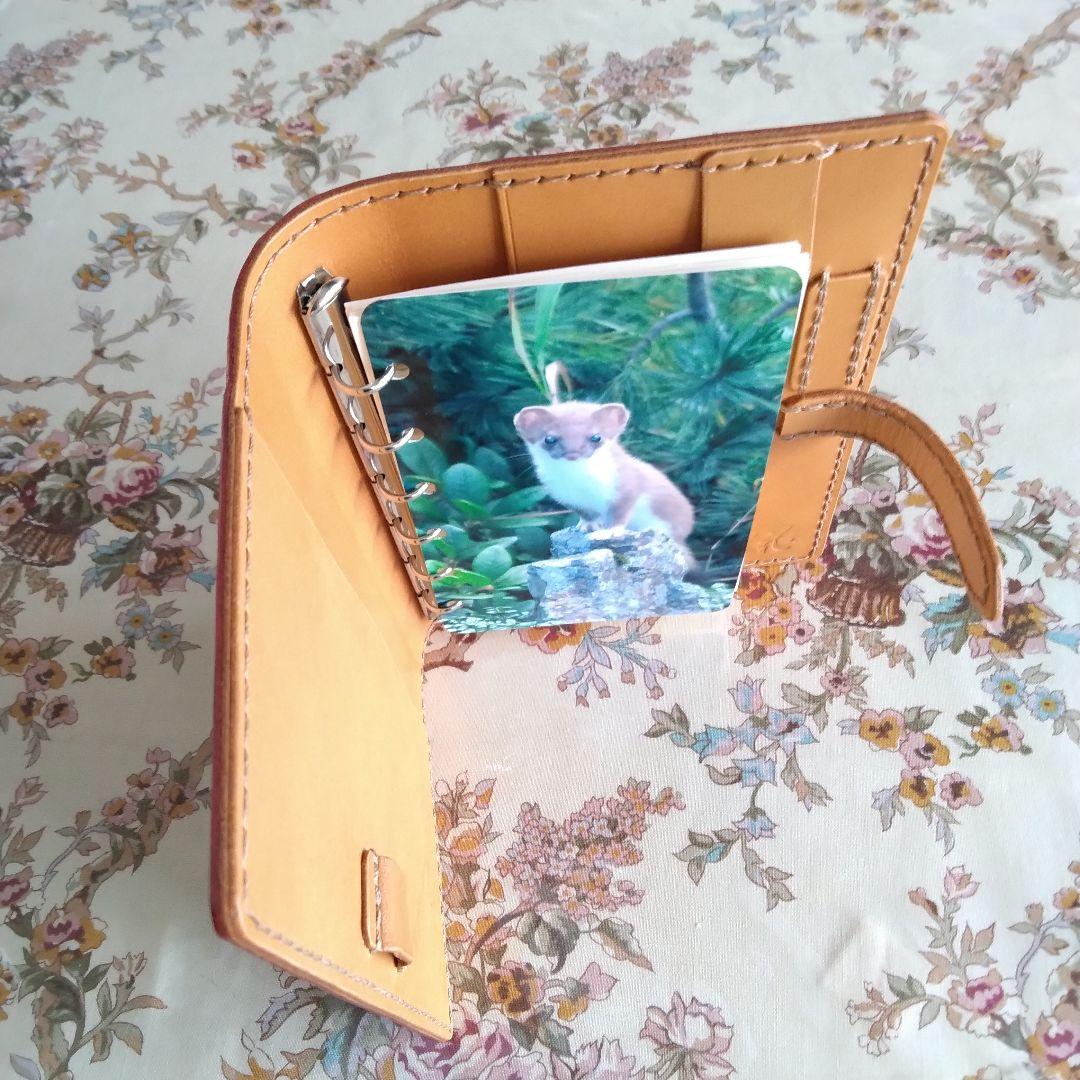 システム手帳　ルガトショルダー　赤 B7ミニ6穴用　フラットタイプ