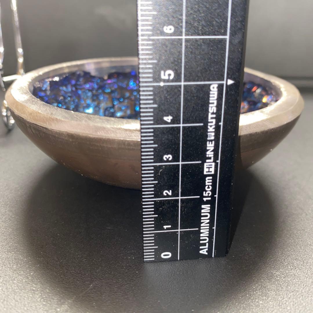 ビスマス結晶　半球型ドーム　510g 幾何学模様　ブルー　インテリア　オブジェ