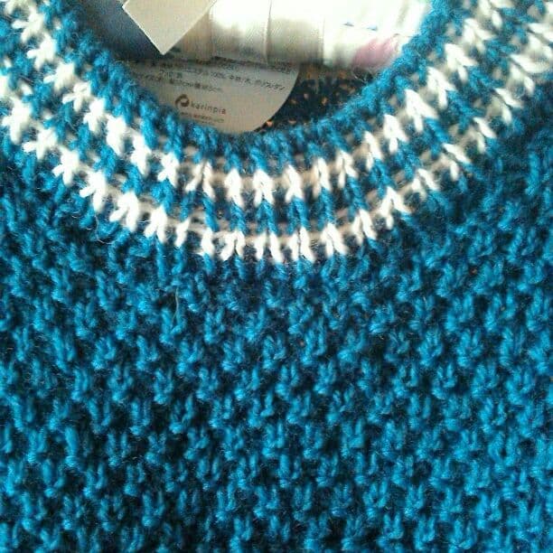 表編みと細編みのセーター