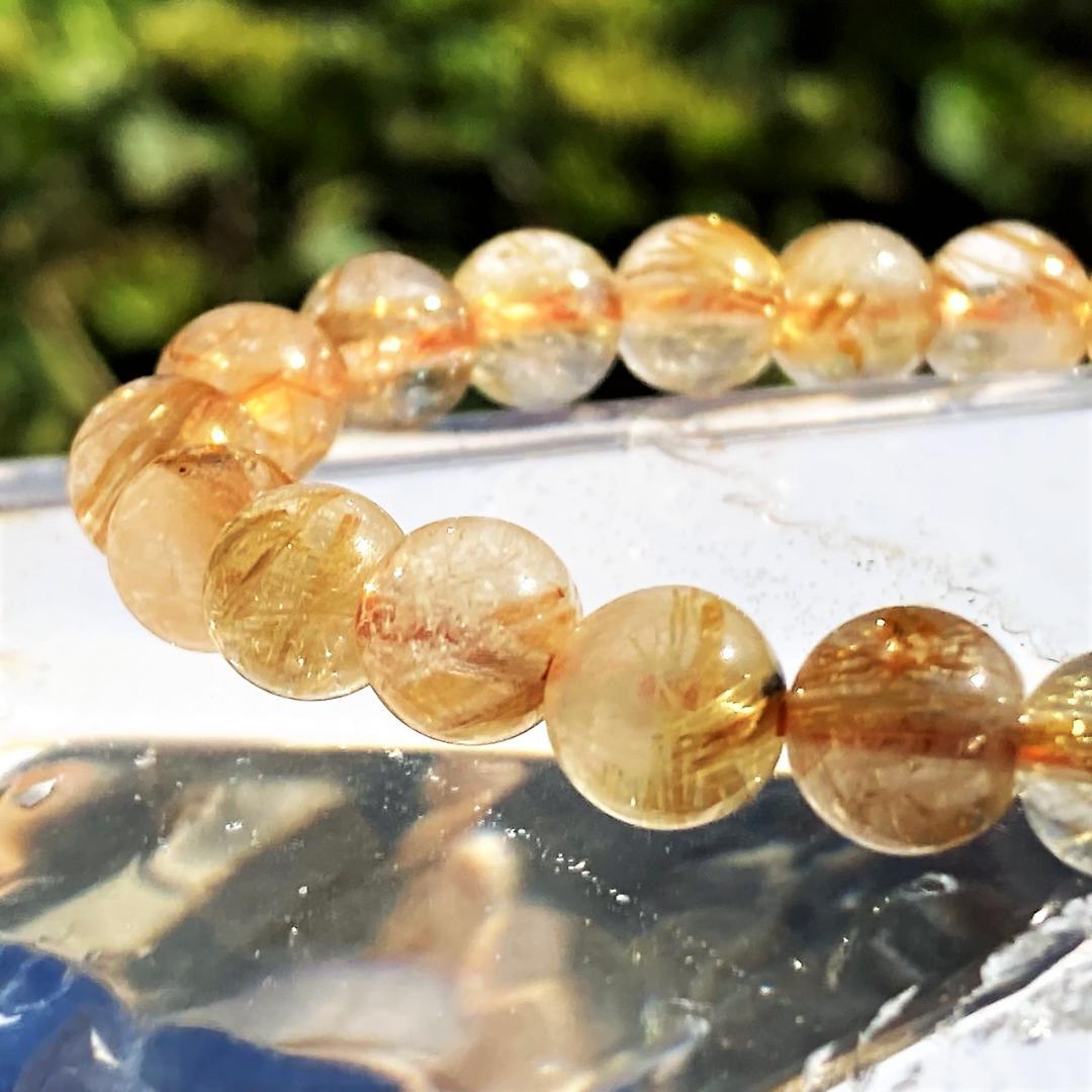 きりよく割引きです！【成功の鍵】ルチルクォーツ 天然石 ブレスレット