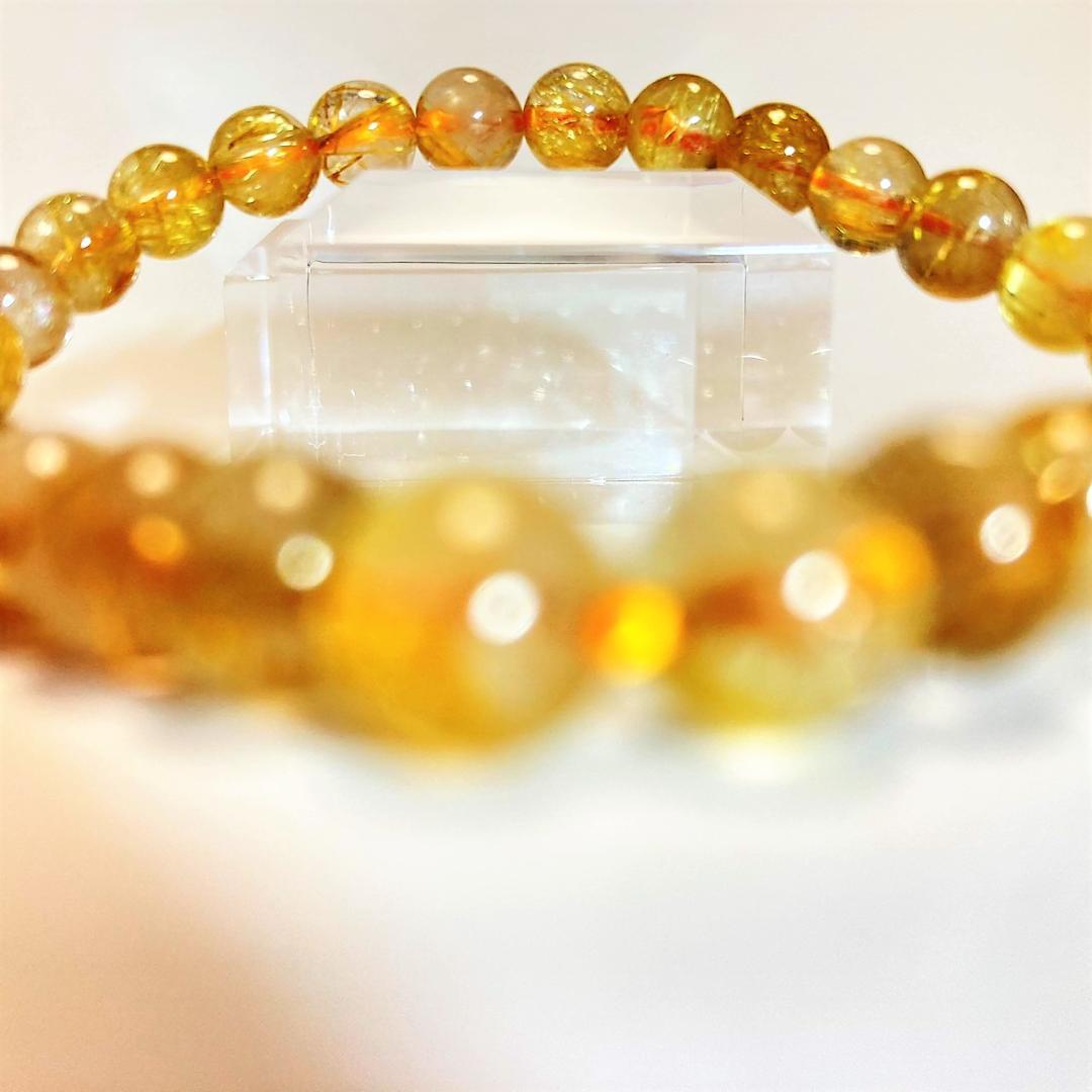 きりよく割引きです！【成功の鍵】ルチルクォーツ 天然石 ブレスレット