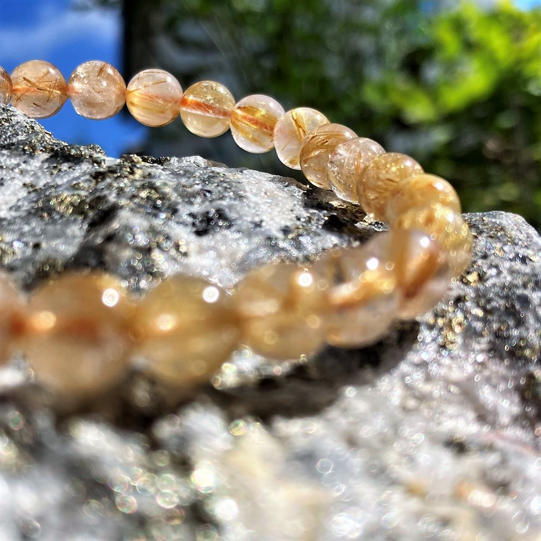 きりよく割引きです！【成功の鍵】ルチルクォーツ 天然石 ブレスレット