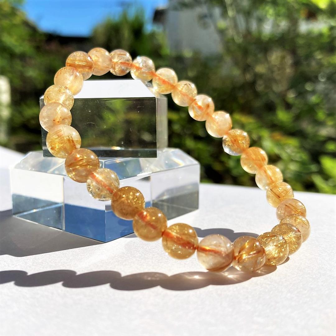 きりよく割引きです！【成功の鍵】ルチルクォーツ 天然石 ブレスレット