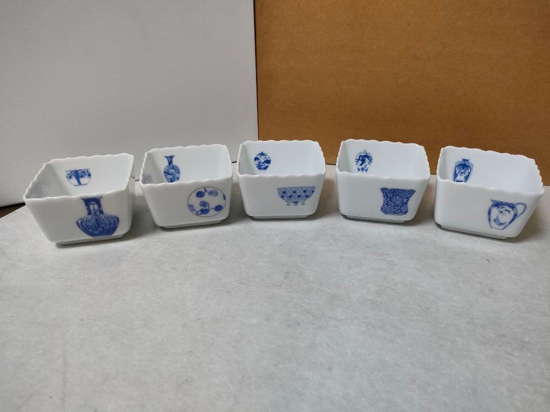 深川製磁　ブルーチャイナ　小鉢５個セット　美品
