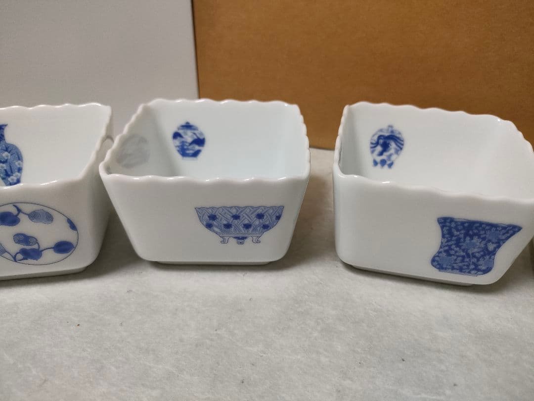 深川製磁　ブルーチャイナ　小鉢５個セット　美品