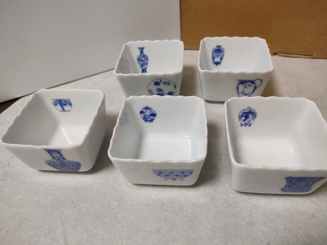 深川製磁　ブルーチャイナ　小鉢５個セット　美品